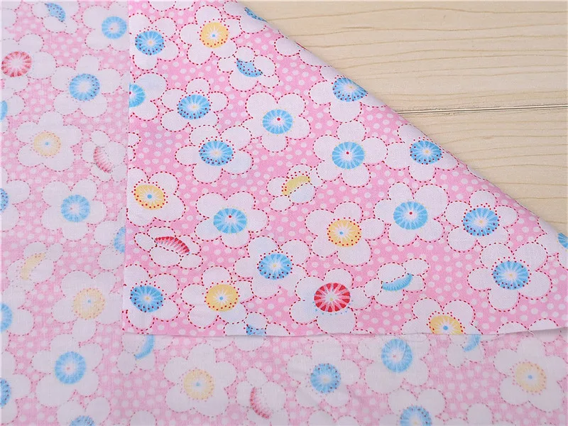 Новинка 1 метр розовая хлопчатобумажная ткань с цветочным принтом для детской