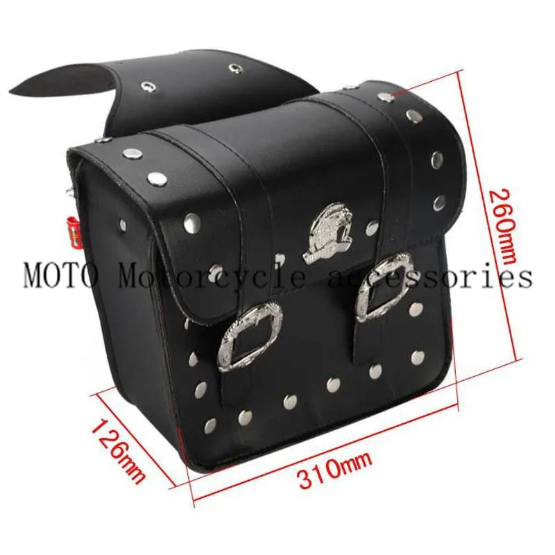Седло для мотоцикла 2x черный багаж PU кожаные сумки инструментов Harley Cruiser Chopper Cafe