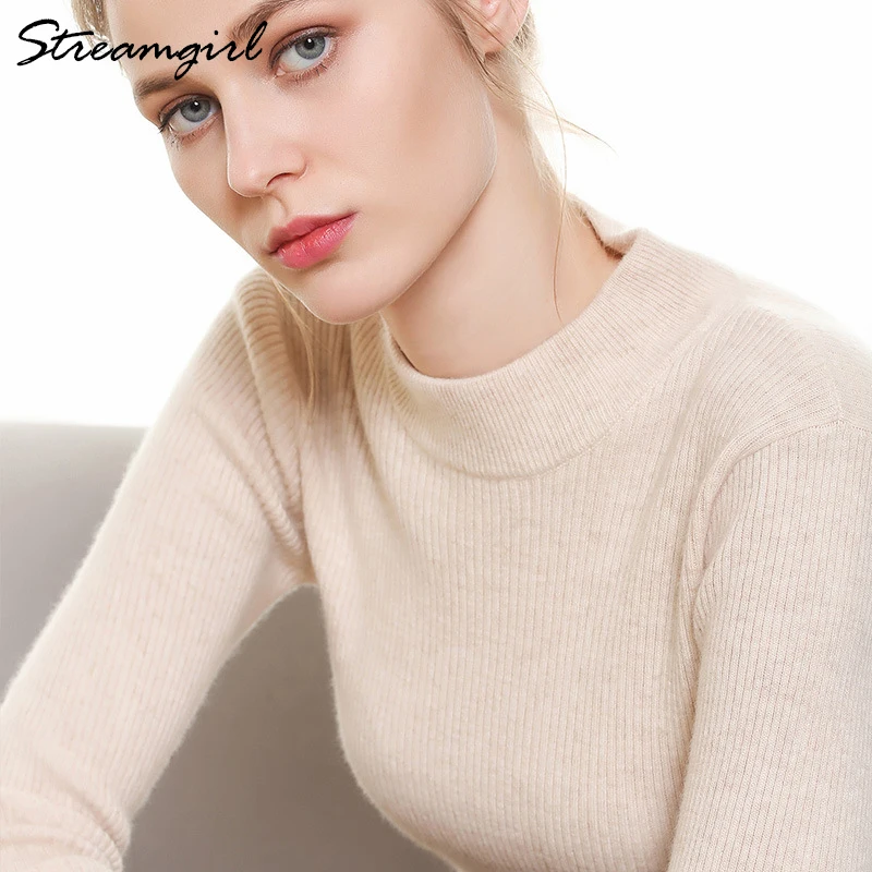 Женский кашемировый свитер с высоким воротником Streamgirl зимний и пуловер 2019 |