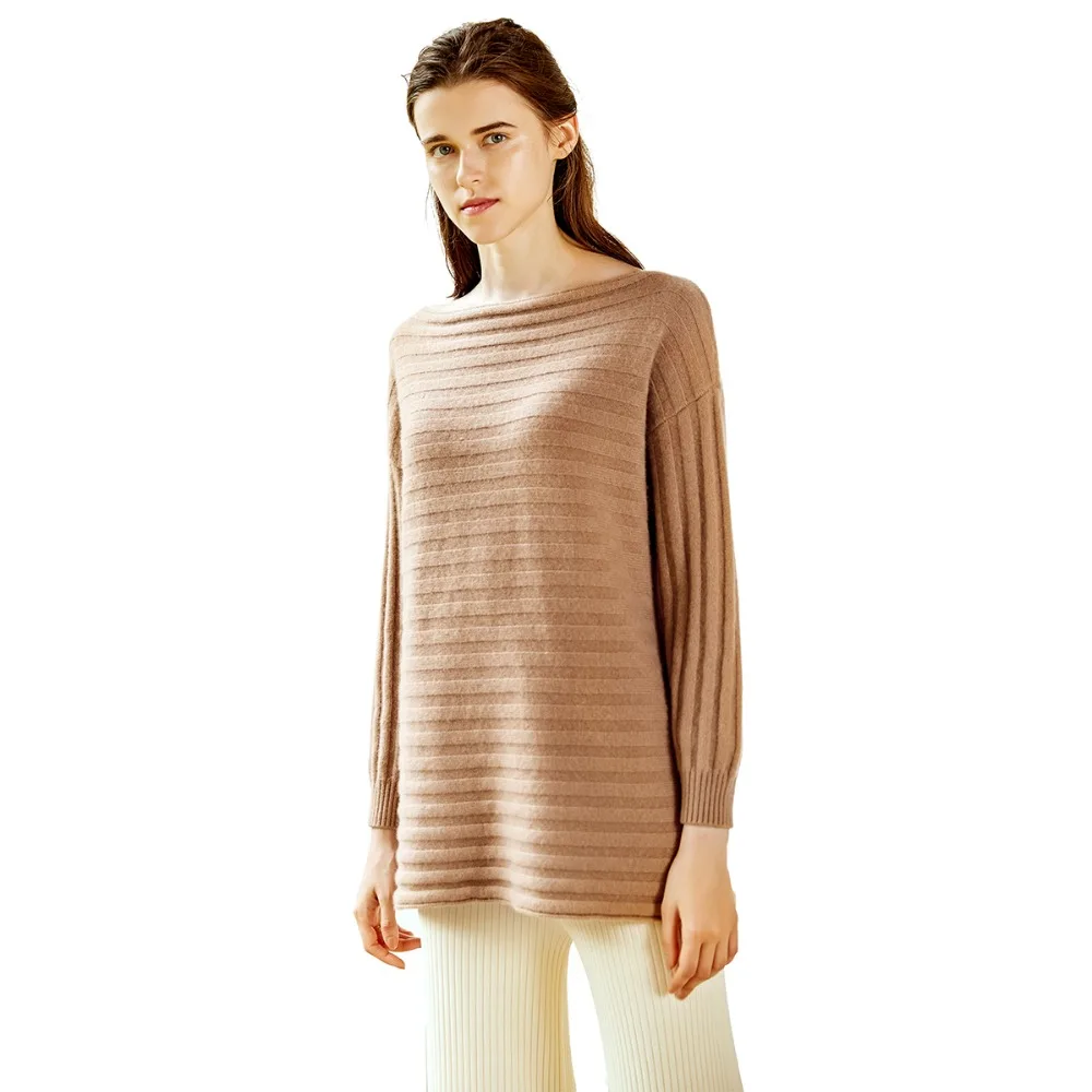 

ZHILI 2018 New Autumn Winter Women's Slash Neck Sexy Cashmere Sweater
