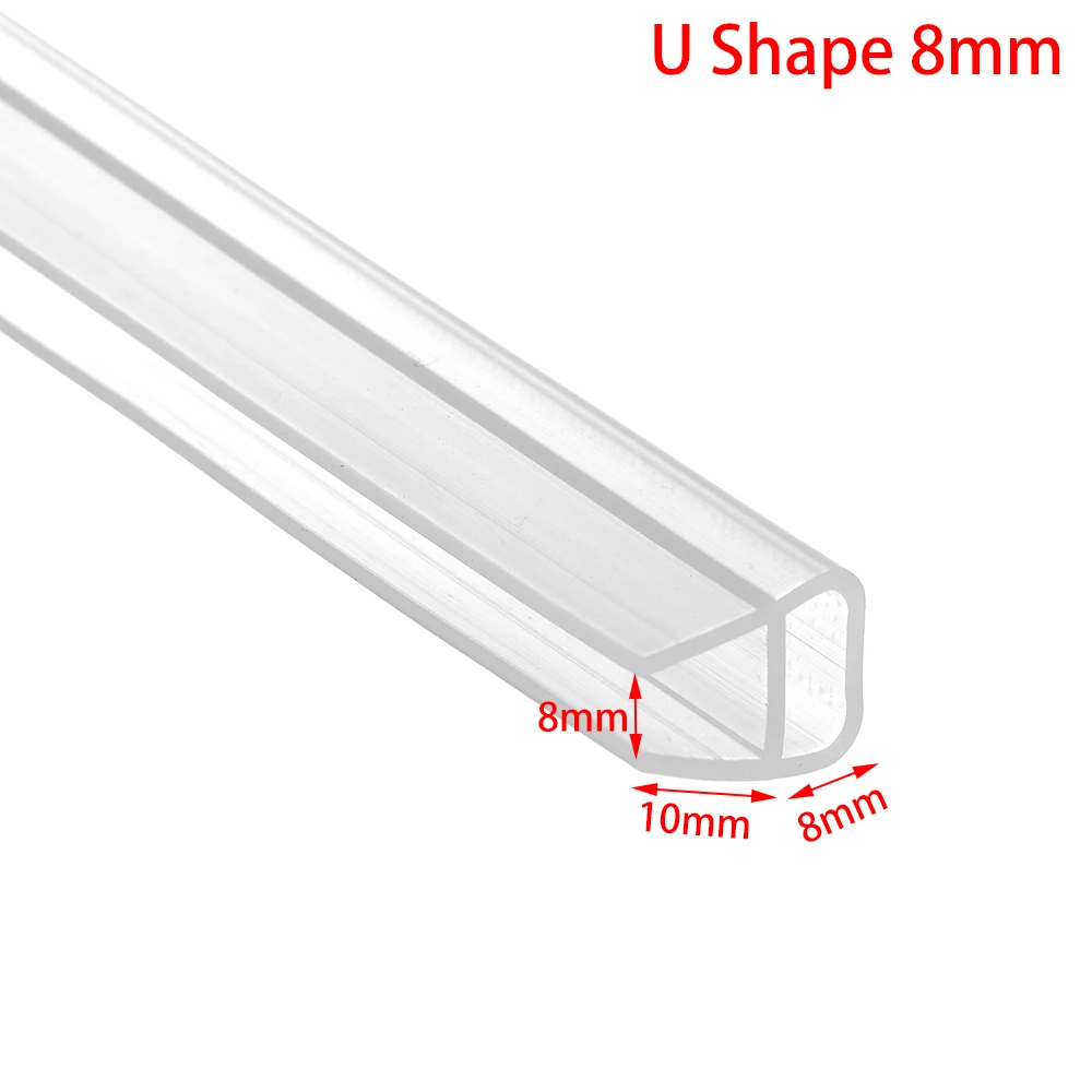 U Shape 8mm 1 м 6-12 мм Силиконовое резиновое стеклянное уплотнение для окна полоса F U h форма стеклянные дверные уплотняющие полоски для ванной экран дверной уплотнитель - Цвет: U Shape 8mm