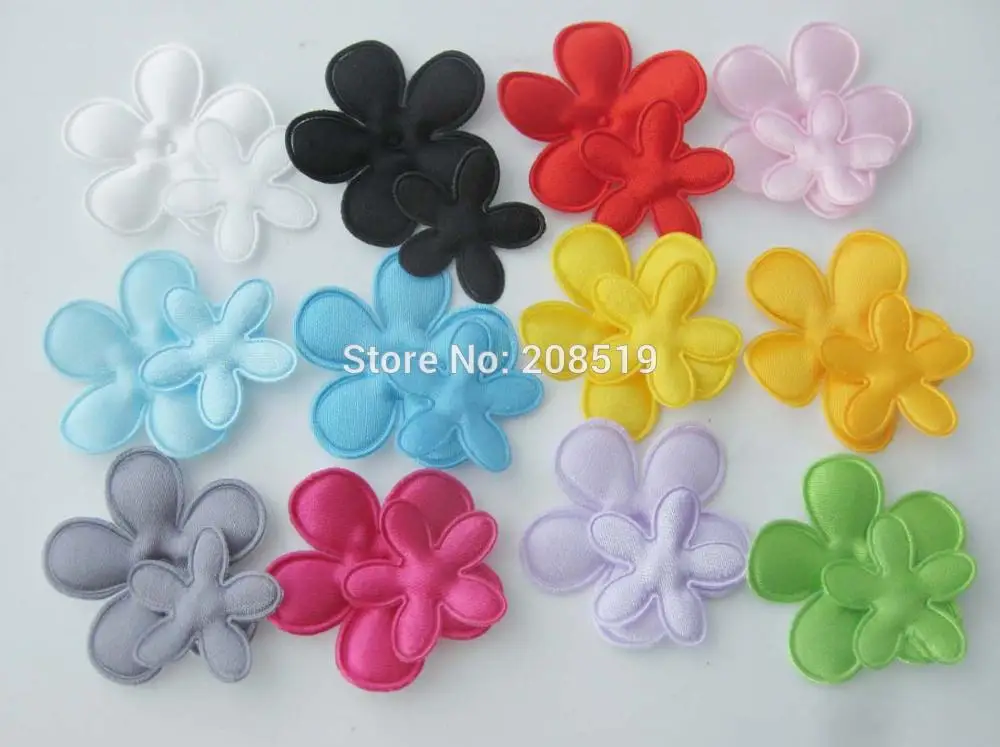 PANVNE Assorted colorful satin flower patches mix 200pcs 25MM and 35MM for DIY scrapbook craft design | Дом и сад
