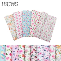 ibows 2230cm faux snythetic leather fabric sheets flowers printed vinyl leather for diy hair bow bags shoes crafts material