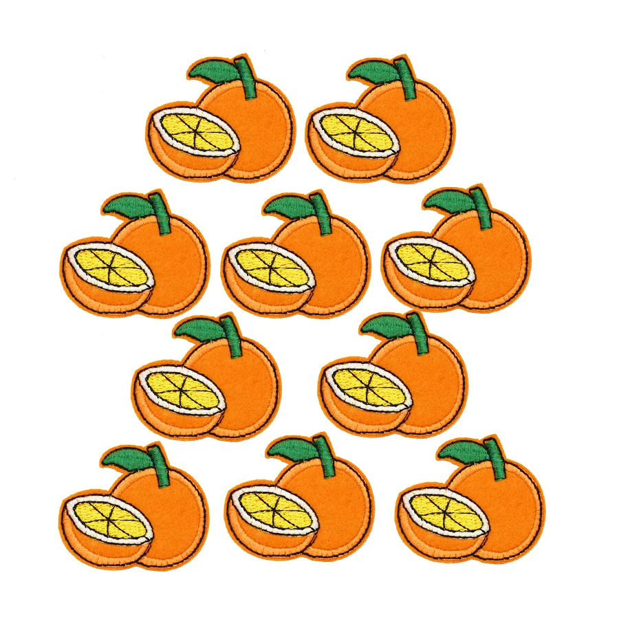 10 шт. оранжевые нашивки с вышивкой для одежды нашивка помощью утюга аппликация