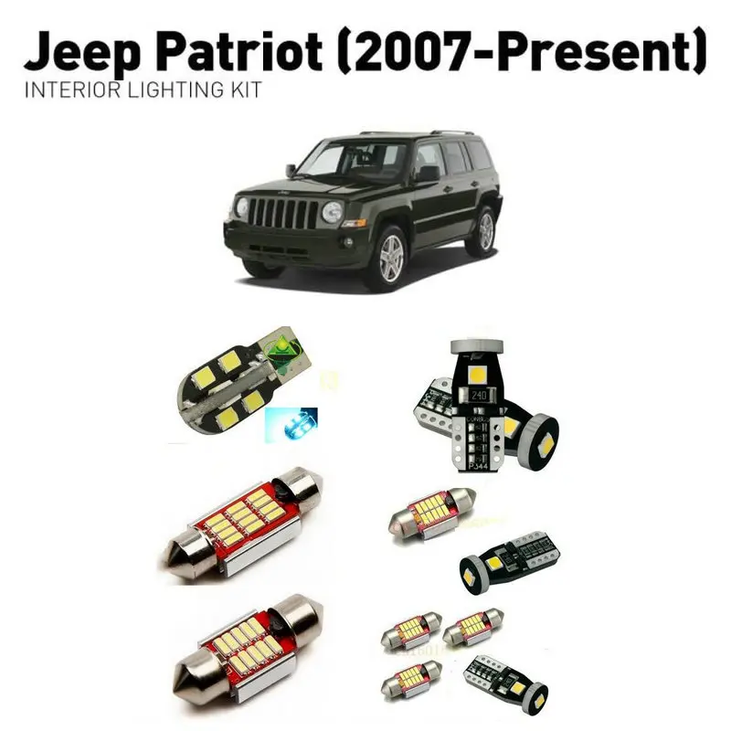 Светодиодные внутренние фары для Jeep patriot 2007 + 6 шт. светодиодные автомобилей
