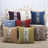 patchwork flower decorative christmas pillow case velvet cushion cover sofa chair lumbar cushion chinese pillow covers