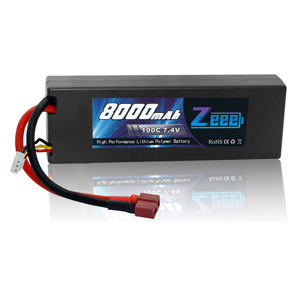 Deans Plug Zeee 2S Lipo Аккумулятор 7,4 V 100C 8000mAh Hardcase RC батарея зарядное устройство Deans Разъем для RC Автомобиль Грузовик Лодка Вертолет FPV гонки - Цвет: Deans Plug