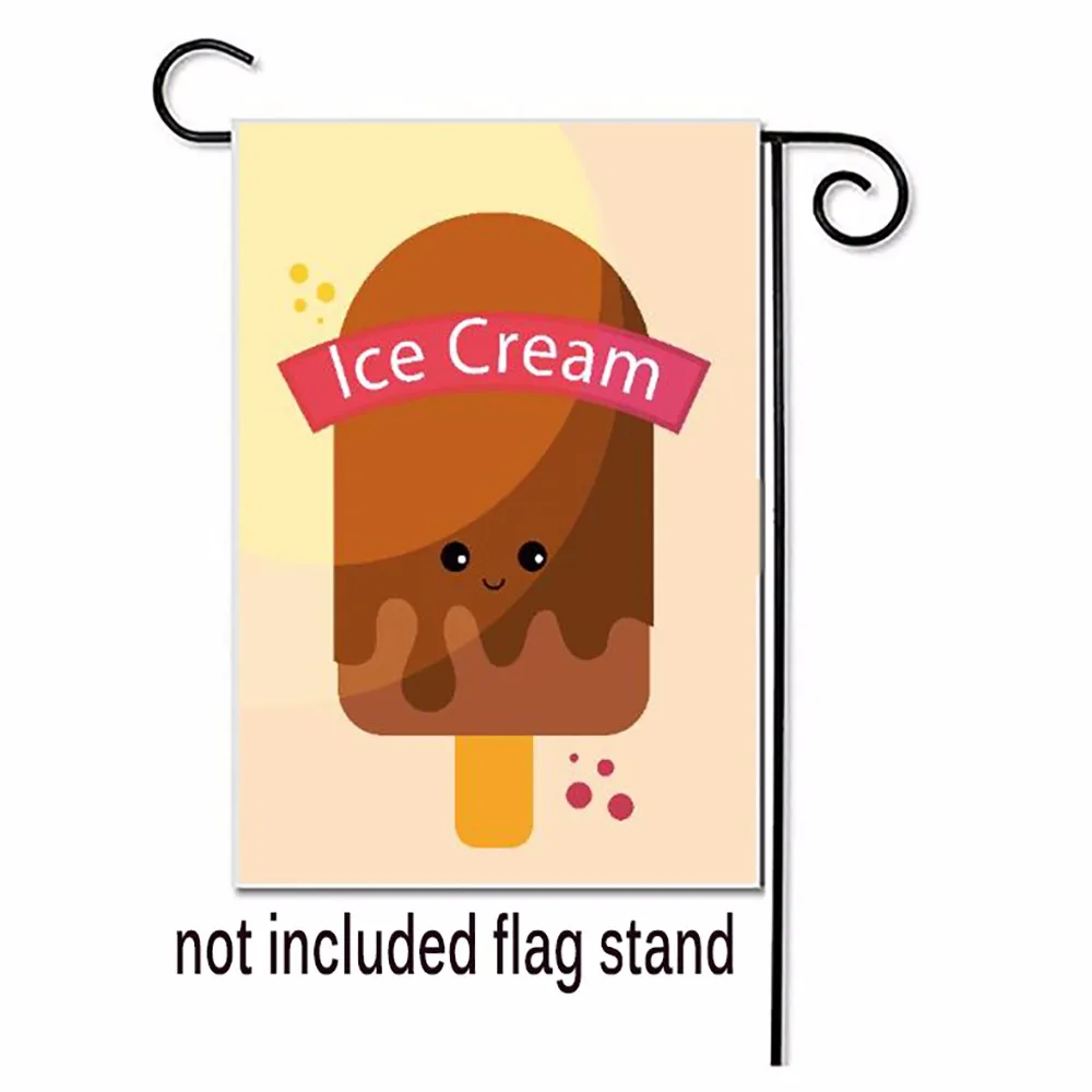 

Happiness Is Ice Cream Garden Flag Decorative Outdoor And Indoor Flags 100% Polyester Ice Cream Designs Pringing Yard Banner