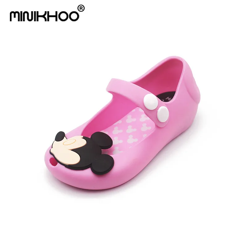 Pink Прямая поставка; мини Мелисса Микки; сандалии для девочек; нескользящая обувь для девочек; дешевые сандалии для детей; прозрачные сандалии; обувь высокого качества - Цвет: Pink