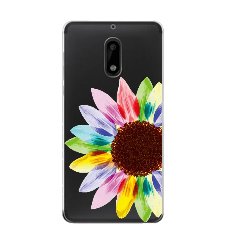 Мягкий прозрачный чехол из ТПУ с рисунком подсолнуха для Nokia3 5 6 8 N540 N640 N535 N830
