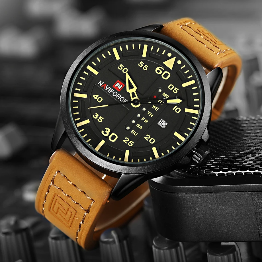Часы наручные NAVIFORCE Мужские кварцевые люксовые брендовые уличные повседневные с