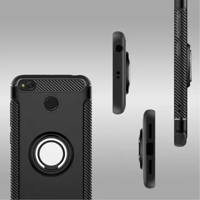 Для Xiaomi Redmi 4x чехол TPU + PC гибридный Автомобильный держатель Подставка магнитная