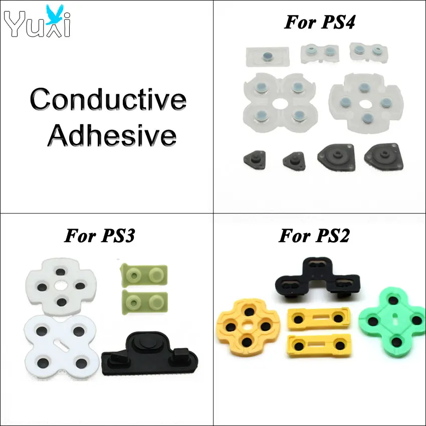 

YuXi Rubber Conductive Adhesive Pad Replacement Parts for PS2 PS3 PS4 Pro Slim JDM 050 040 030 001 Controller