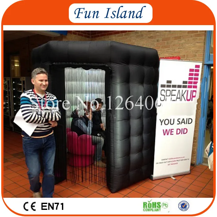 Бесплатная доставка 3х3х3м черная фотокамера надувные/надувные фото киоск/LED