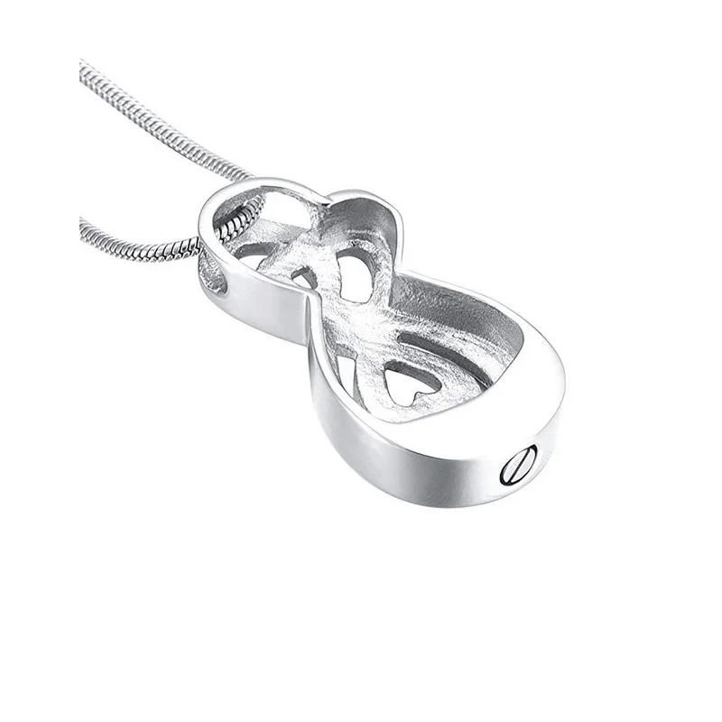 T005S Shiny Crystals Inlay Elegant Infinigy Love Urn Necklace for Women 316L Stainless Steel Cremation Jewelry Pendant Ashes | Украшения и