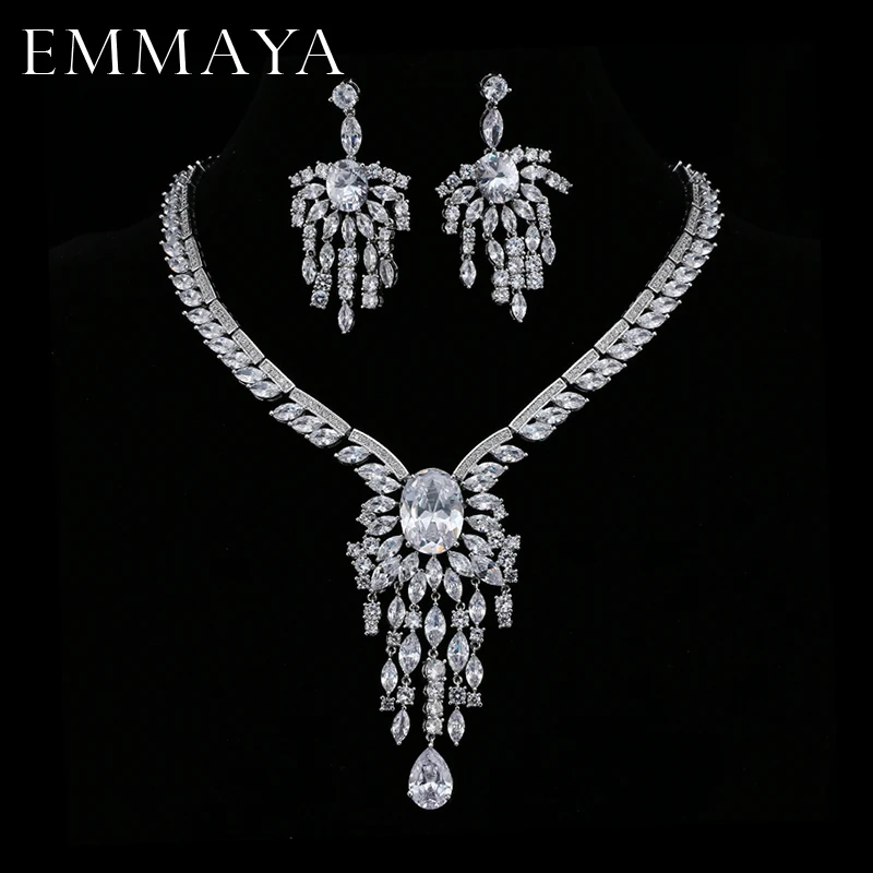 EMMAYA Рождественский подарок роскошное серебряное ожерелье с фианитами