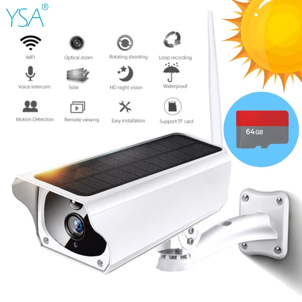 1080P HD Wi Fi беспроводная ip камера для наружного использования солнечная