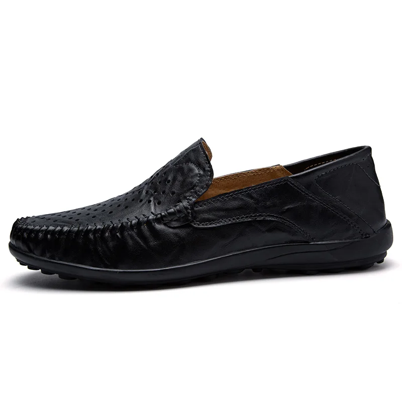 Summer Men Shoes Casual Luxury Brand Genuine Leather Italian Loafers Moccasins Slip on Mens Driving Large Size | Обувь
