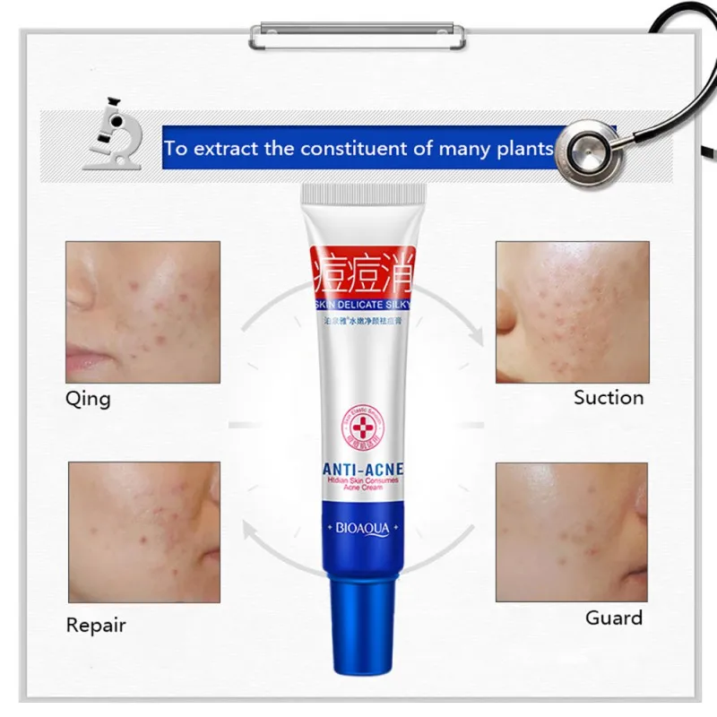 Крем для лечения акне BIOAQUA 30 г Anyi acne идеальный уход за кожей лечение увлажнение