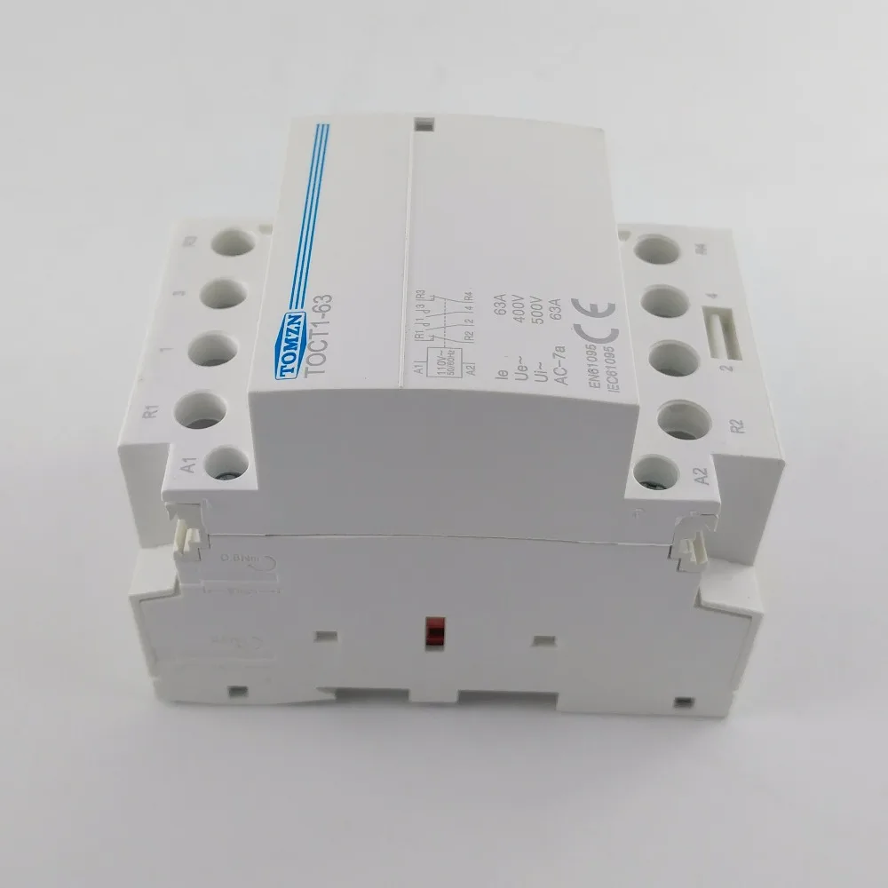 TOCT1 4P 63A 110V Катушка 400V~ 50/60HZ Din rail бытовой ac Контактор В соответствии с стандартом 4NO или 2NO 2NC контакторы