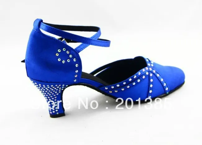 Бесплатная доставка оптовая продажа синие атласные туфли с закрытым носком для