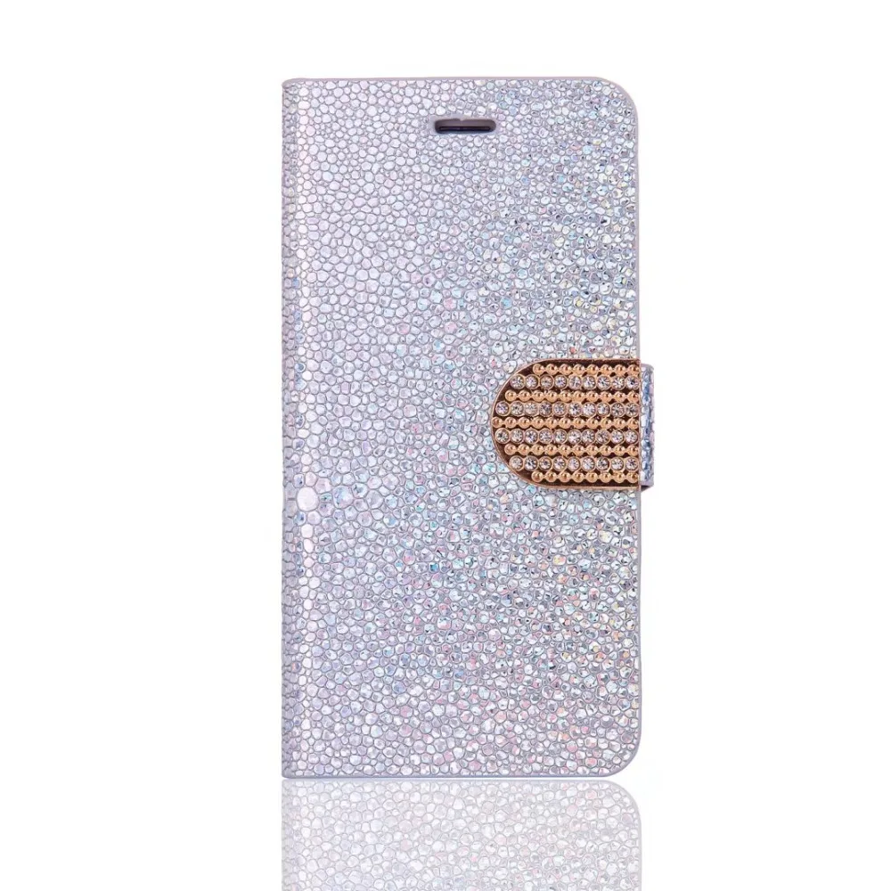 Роскошные Bling Блеск Камня кожаный бумажник для iPhone 7/Plus/6 6 s/Galaxy S8/S7 /edge diamond