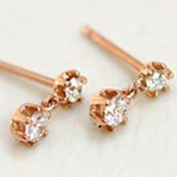 Rose Gold BAIHE Solid 14K белое золото 0.24ct H/SI круглая огранка натуральные бриллианты Свадебные модные ювелирные изделия серьги-гвоздики - Цвет камня: Rose Gold