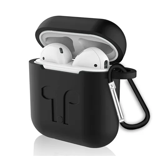 black Мягкий силиконовый чехол для Airpods для Air Pods ударопрочный наушник защитный чехол водонепроницаемый для iphone x 7 8 гарнитура аксессуары - Цвет: black