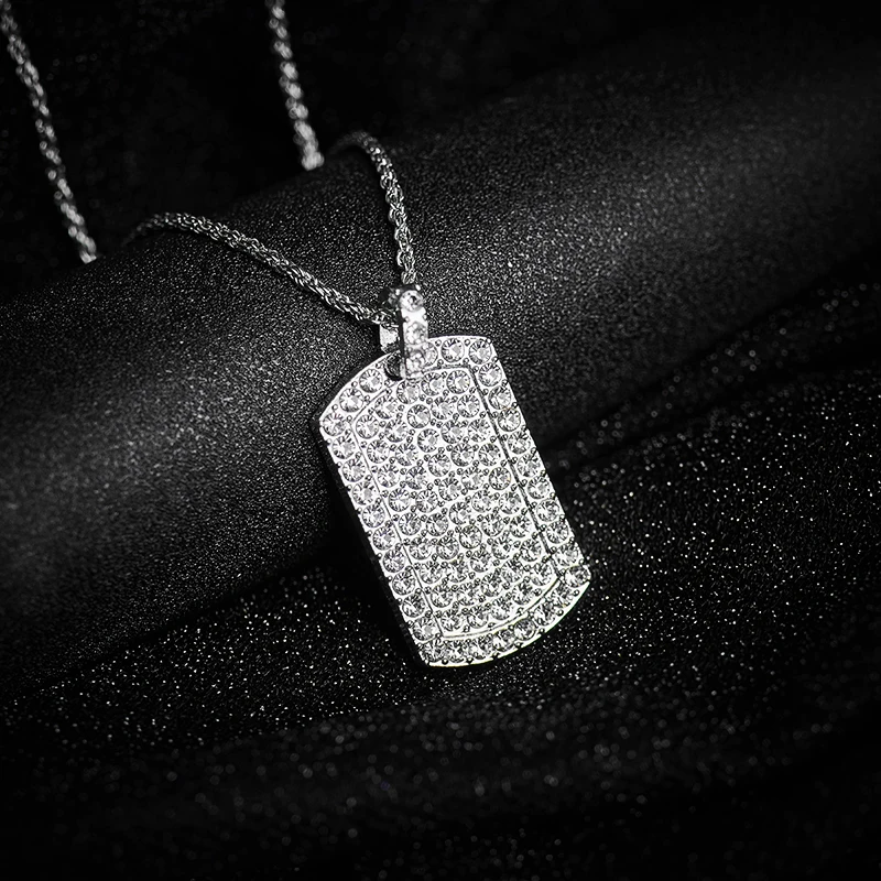 Мужской кулон SHUANGR покрытый льдом стразы золотистого цвета очаровательное