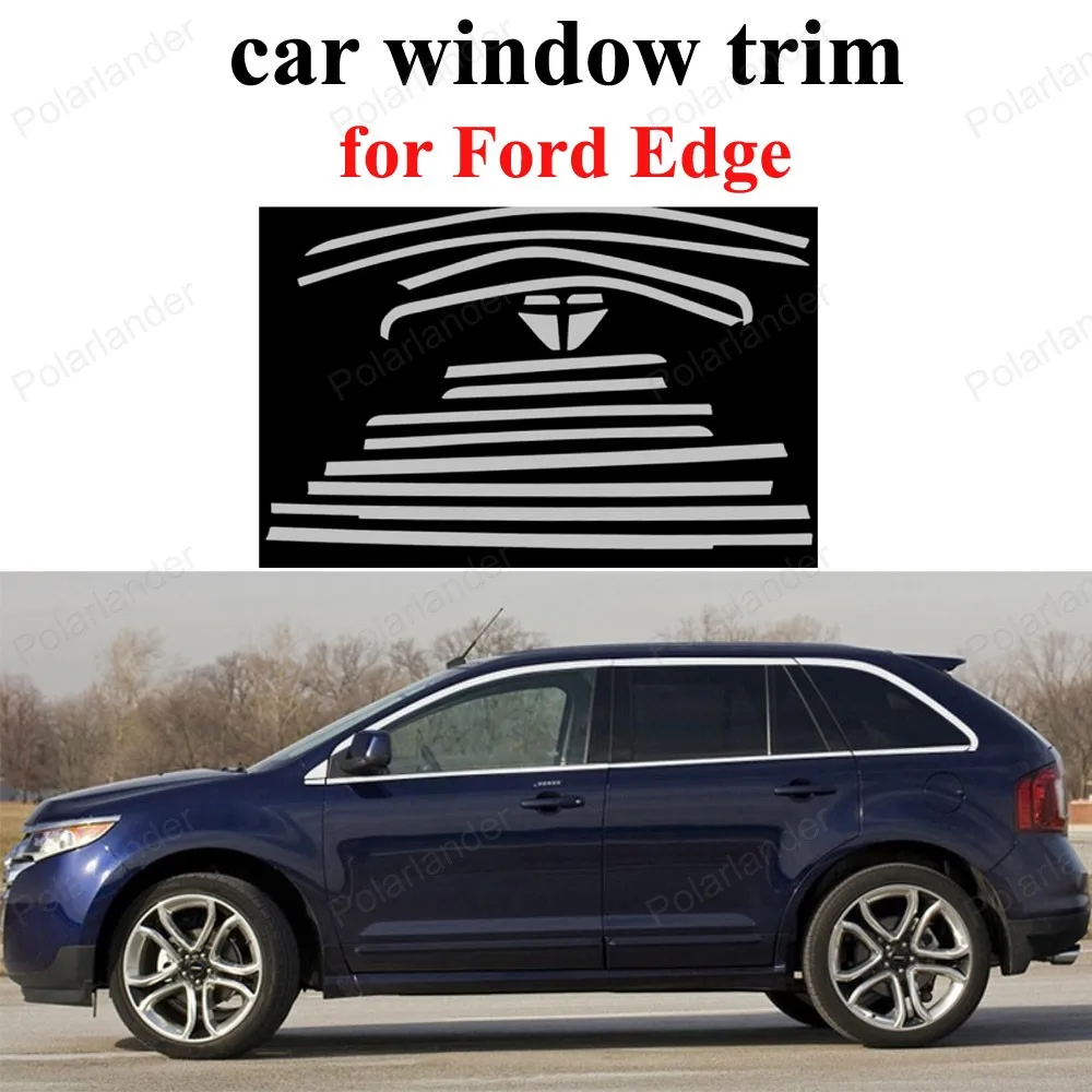 

Styling For F-ord Edge Car Window Trims Stainless Steel Decorative trips without column Accessories