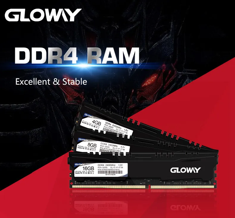 Оперативная память Gloway ddr4, 8 ГБ, 16 ГБ, 2400 МГц, 1,2 в, 2 для настольных компьютеров, оперативная Память DIMM, высокое качество, пожизненная Гарантия