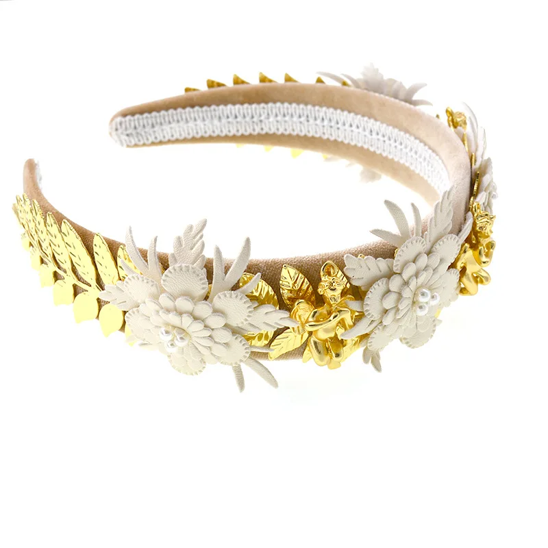 Винтажный обруч для волос в стиле барокко женские золотые повязки на голову