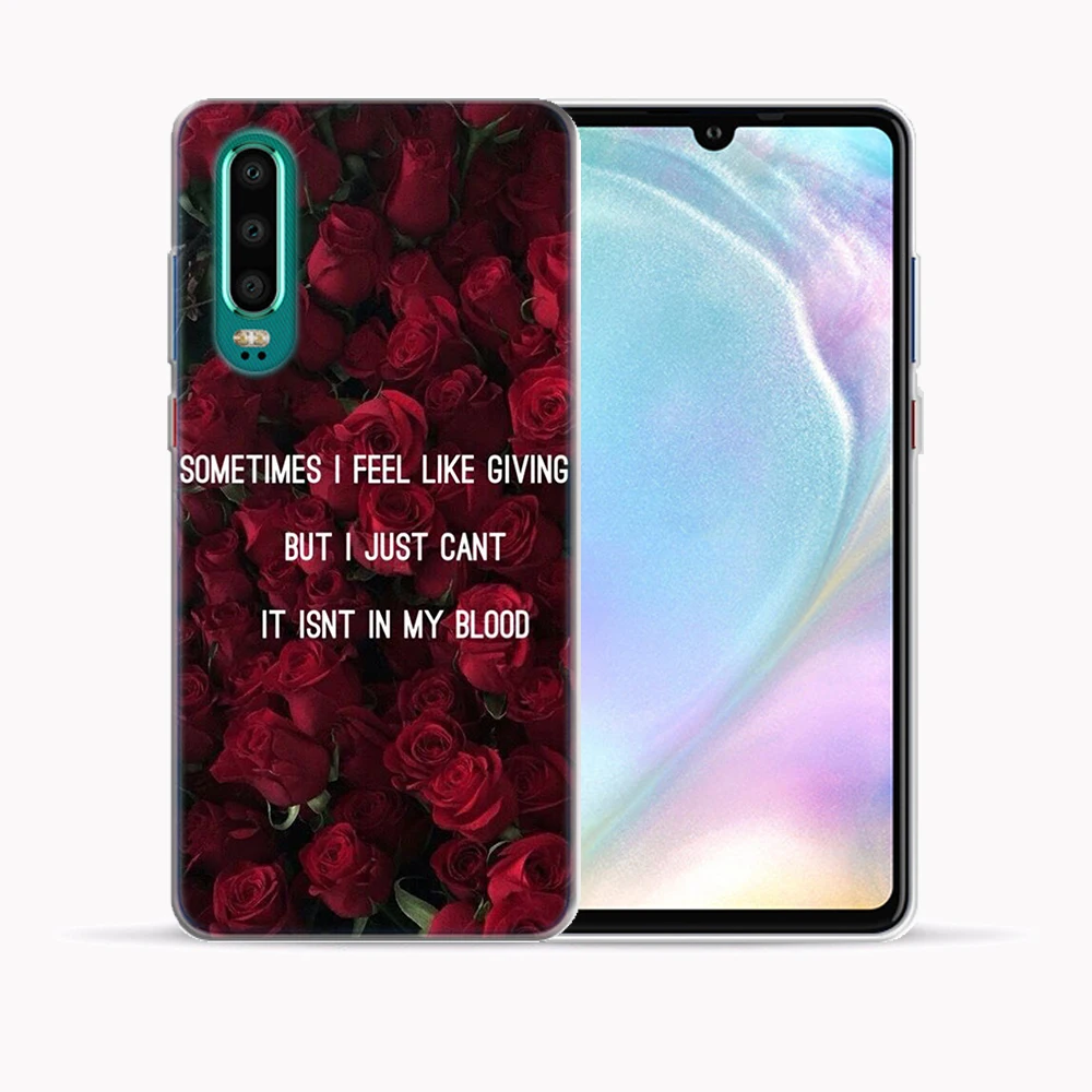 Мягкий ТПУ чехол с цитатами цветочным рисунком единорогом для Huawei P30 Lite Pro цветы