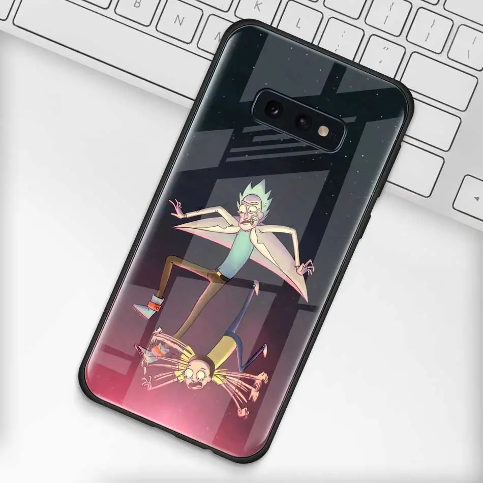 Рик и Морти чехол из закаленного стекла для samsung Galaxy S10 S10e S9 S8 S10 Plus Note 9 A50 A30