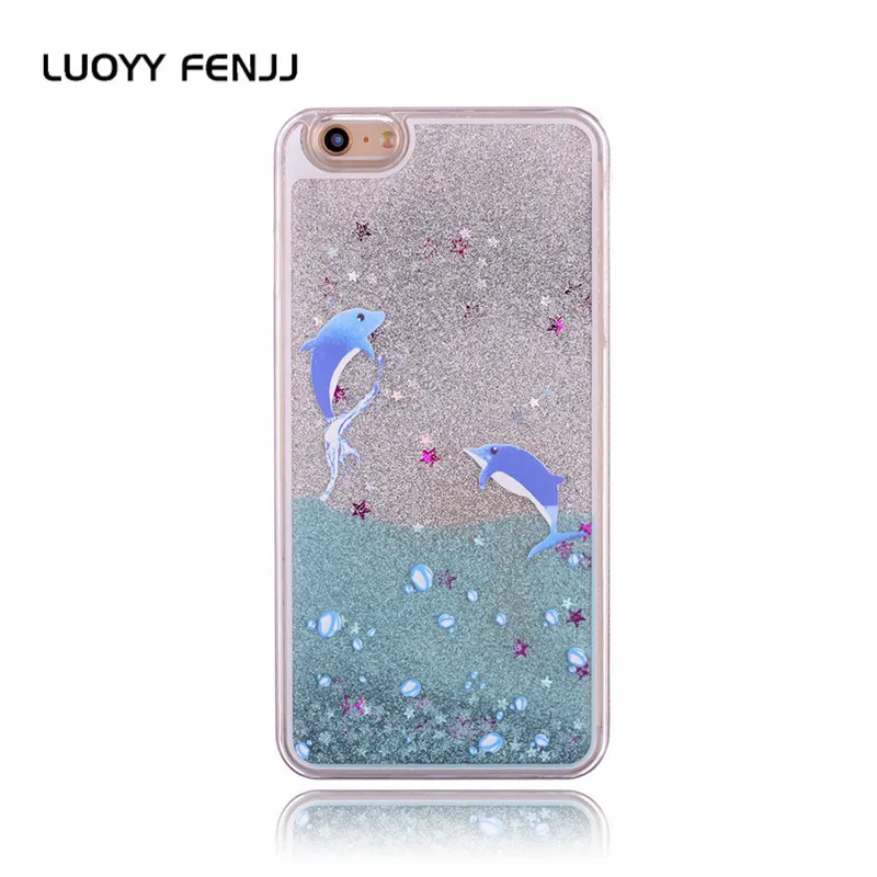 Милый чехол LUOYY FENJJ с зыбучим песком для iPhone 6 6s 7 Plus 5 5S SE телефона из жидкого