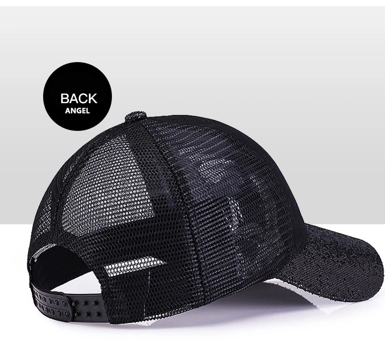 QIXINCAT New Fashion Shiny Glett Women Summer Sports Outdoors Adjustable Mesh Baseball Cap NY Embroidery High Quality Punk Hat