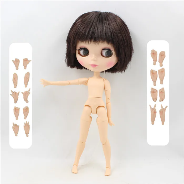 Фабрика blyth кукла мальчик тело BL0312 темно-каштановые короткие волосы суставы тела натуральная кожа 1/6 30 см - Цвет: doll and hand AB