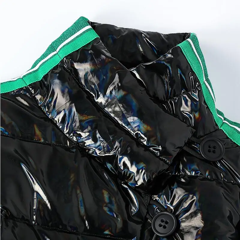 2018 Осенне-зимняя обувь сращены металл цвет пуховики Женская мода белая утка вниз