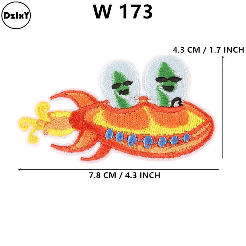 1-PCS-W-173 46 стилей) нашивки инопланетяне для одежды НЛО вышитые аппликации железо на космонавте значки полосы планеты наклейки на одежду - Цвет: 1-PCS-W-173