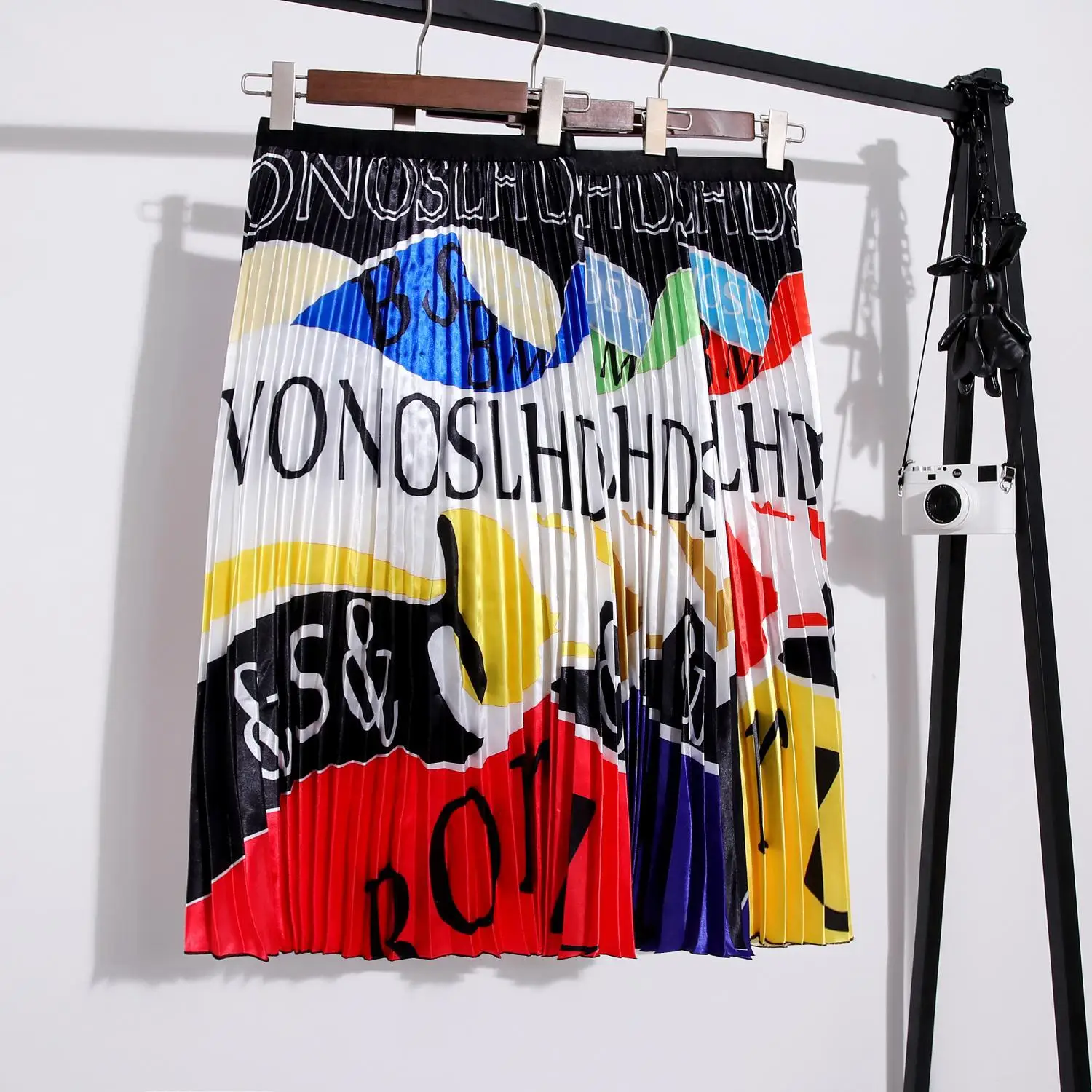 Женская плиссированная юбка Dashiki цветная винтажная до середины икры с высокой