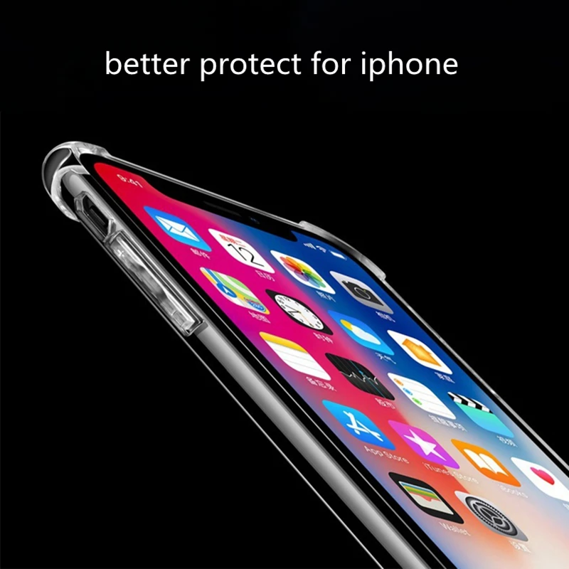 Подушка безопасности мягкий зеркальный из ТПУ назад чехол для iPhone XS MAX XR X 6 6S 7 8
