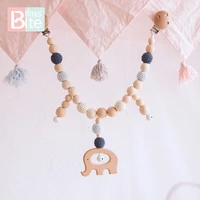 bite bites 1pc baby wooden teether cart chain bpa free beech rodent crochet wooden beads pacifier pendant bell soother clasp toy