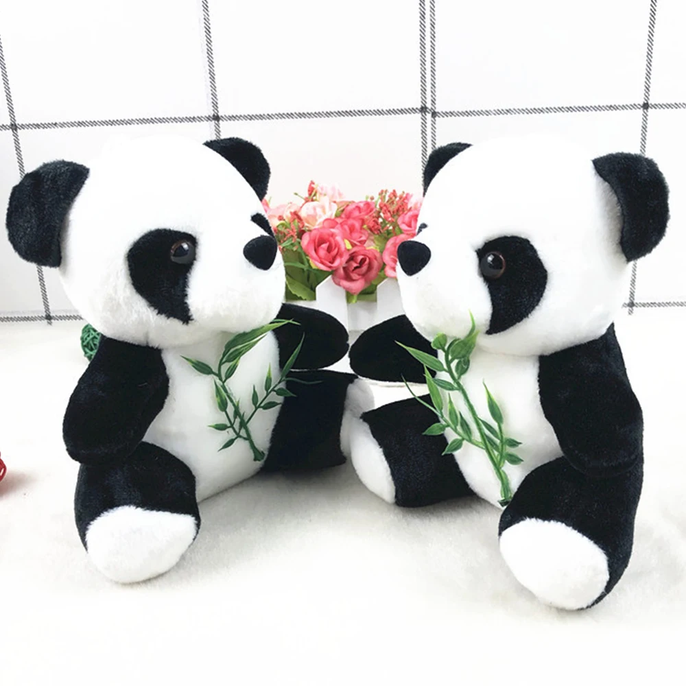 Адсорбируемый Emulational Panda Плюшевые мишки для букеты с бамбуковыми листьями