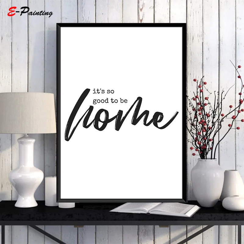 Print Wall Art Its So Good To Be Home Quote Printable Typography Model Simple Living Room Decor Canvas Painting on - Печать настенного искусства: Жить дома - это так здорово Цитата, печатная типография, модель простого декора гостиной, холст живописи.