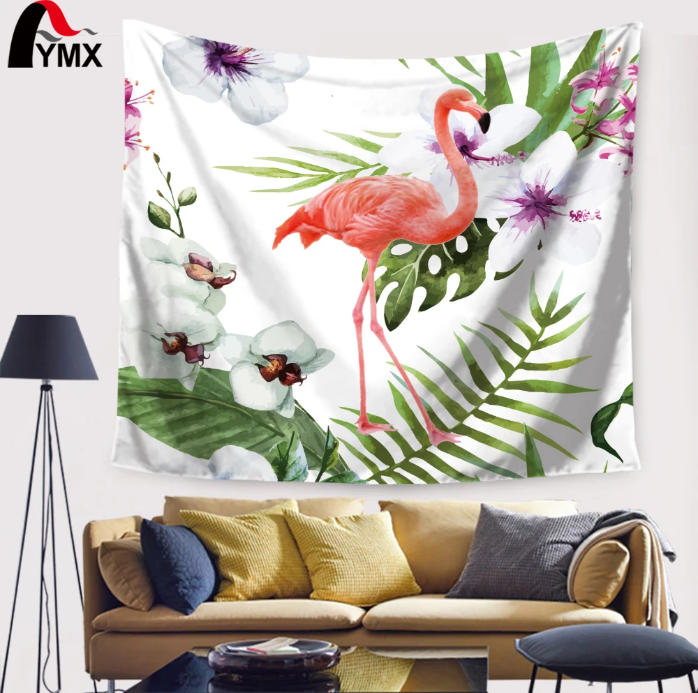 Гобелен с изображением фламинго настенный гобелен полиэстер мандала Настенный