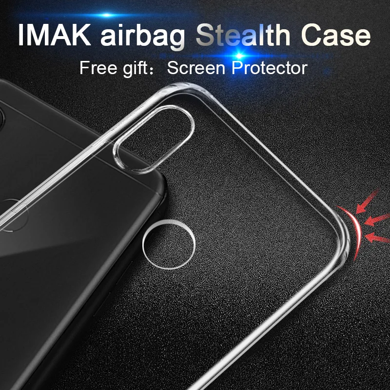 IMAK Air bags Protective Soft TPU Phone Shells Xiaomi Redmi 6 Pro Anti-knock Transparent Case Cover Screen protector |