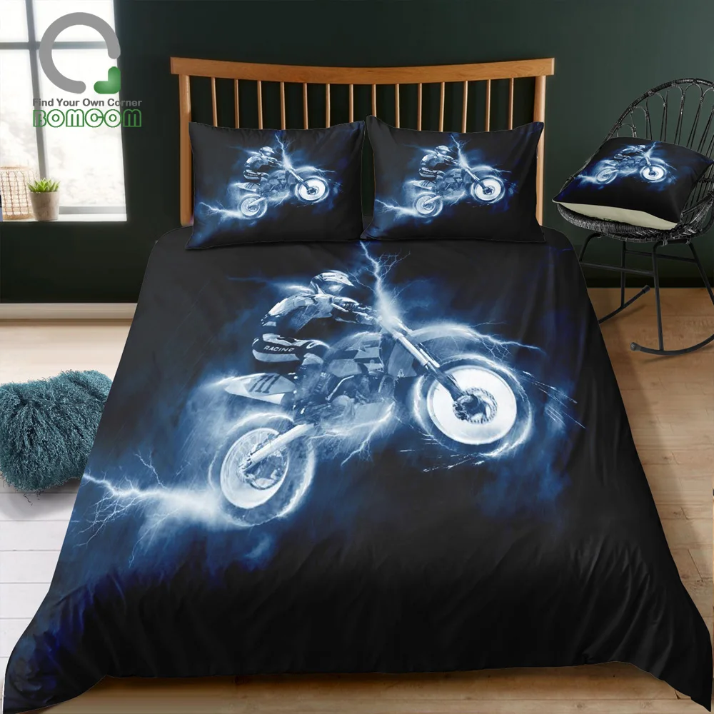 Комплект постельного белья BOMCOM с цифровой печатью для мотоцикла водителя