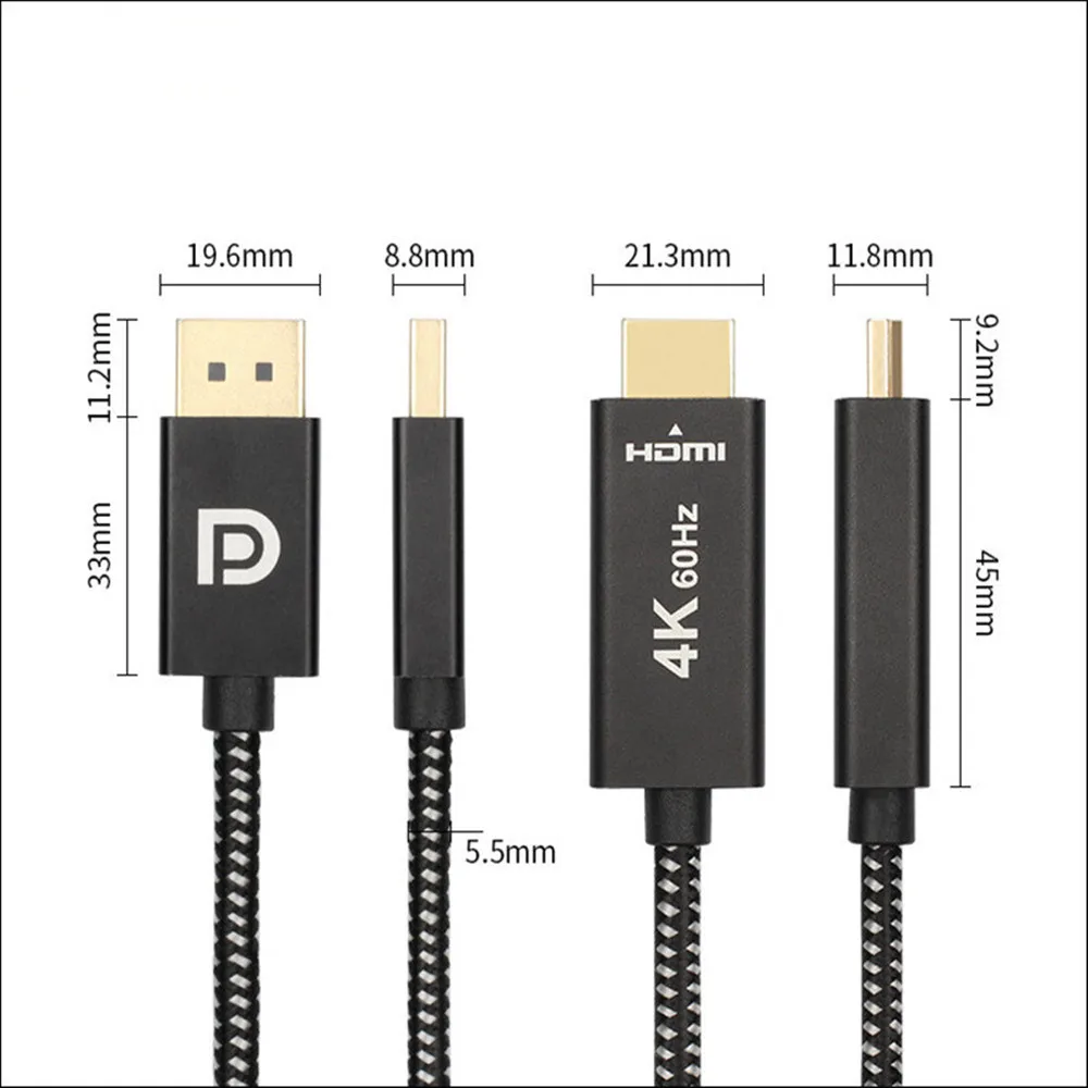 Для ПК Тетрадь для HDTV проектора 2 м кабель Displayport HDMI 4K 60 Гц позолоченный DisplayPort