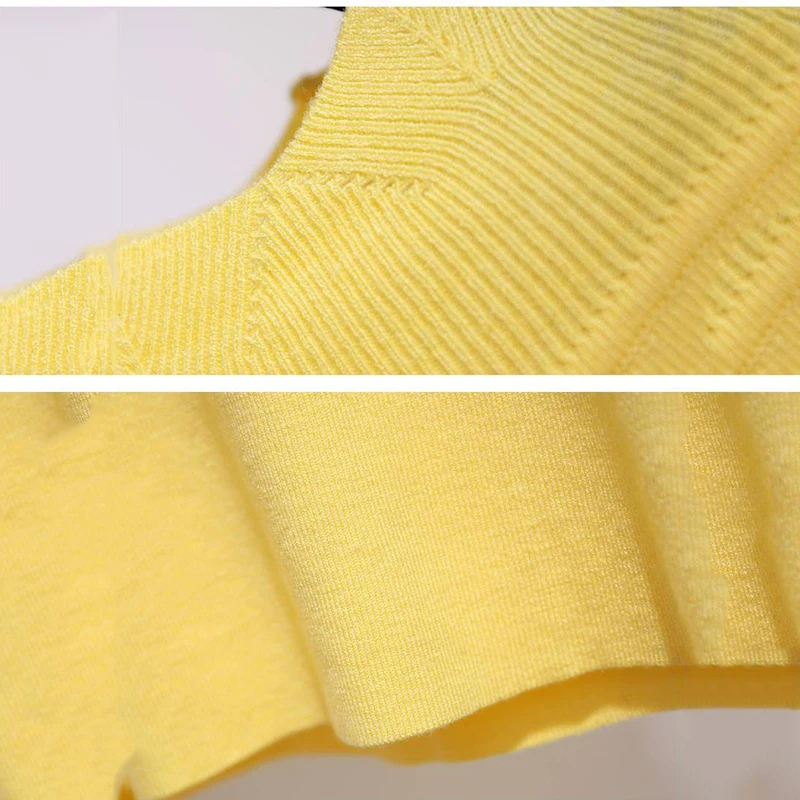 Женский комплект из 2 предметов осенне весенний элегантный свитер с оборками +