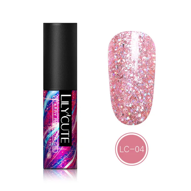 diamond LC04 LILYCUTE 5 мл лазерный Радужный гель голографический лак цветной полуперманентный замачиваемый УФ-гель для дизайна ногтей лак - Цвет: diamond LC04